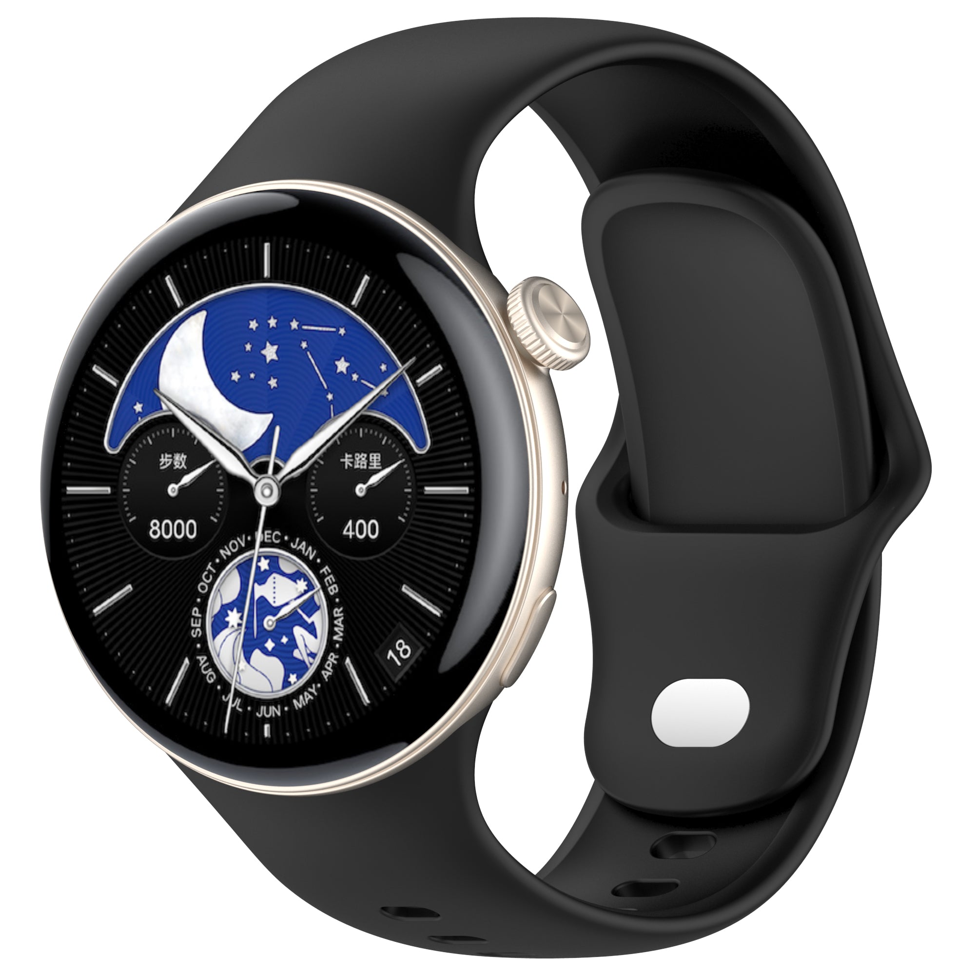 For vivo Watch 3 / iQOO Watch Wrist Strap Soft Silicone Smart Watch Band - Black For vivo Watch 3 / iQOO Watch Wrist Strap Soft Silicone Smart Watch Band - Black